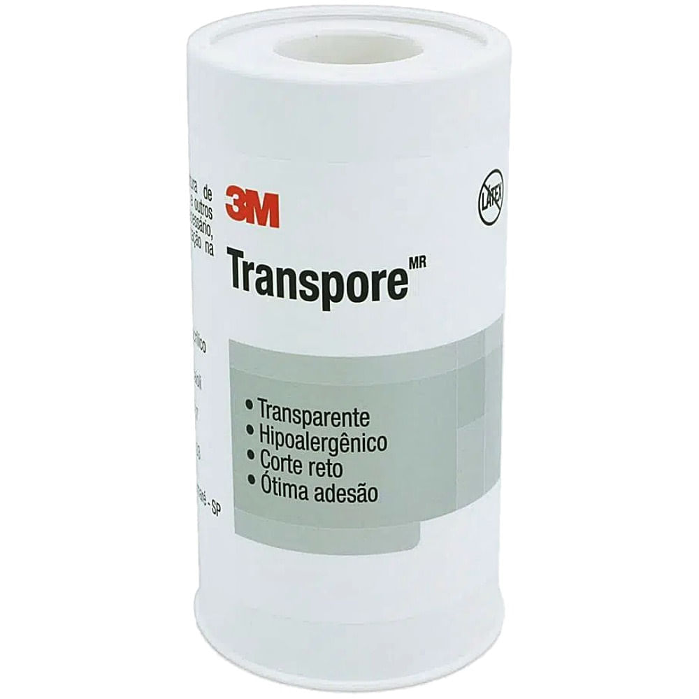 Fita Médica Transpore 3M 1527 Transparente 10cmx4.5m unidade