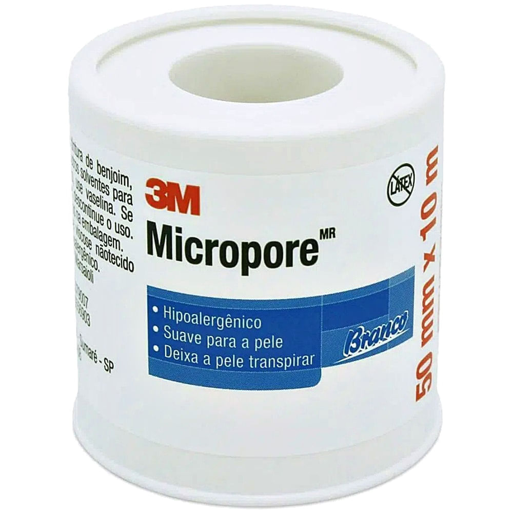 Fita Médica Micropore 3M 1530 Branca 50mmx10m unidade