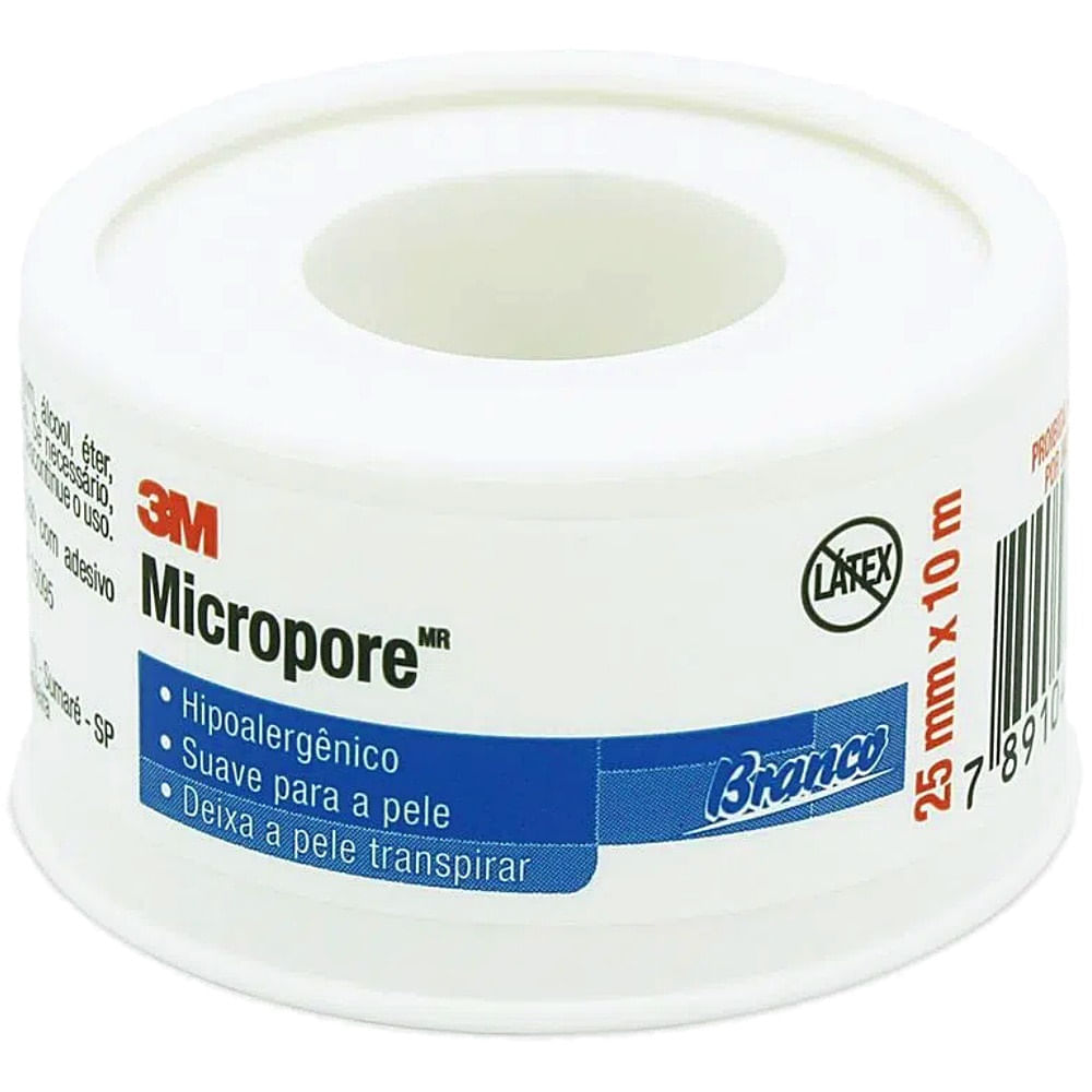 Fita Médica Micropore 3M 1530 Branca 25mmx10m unidade