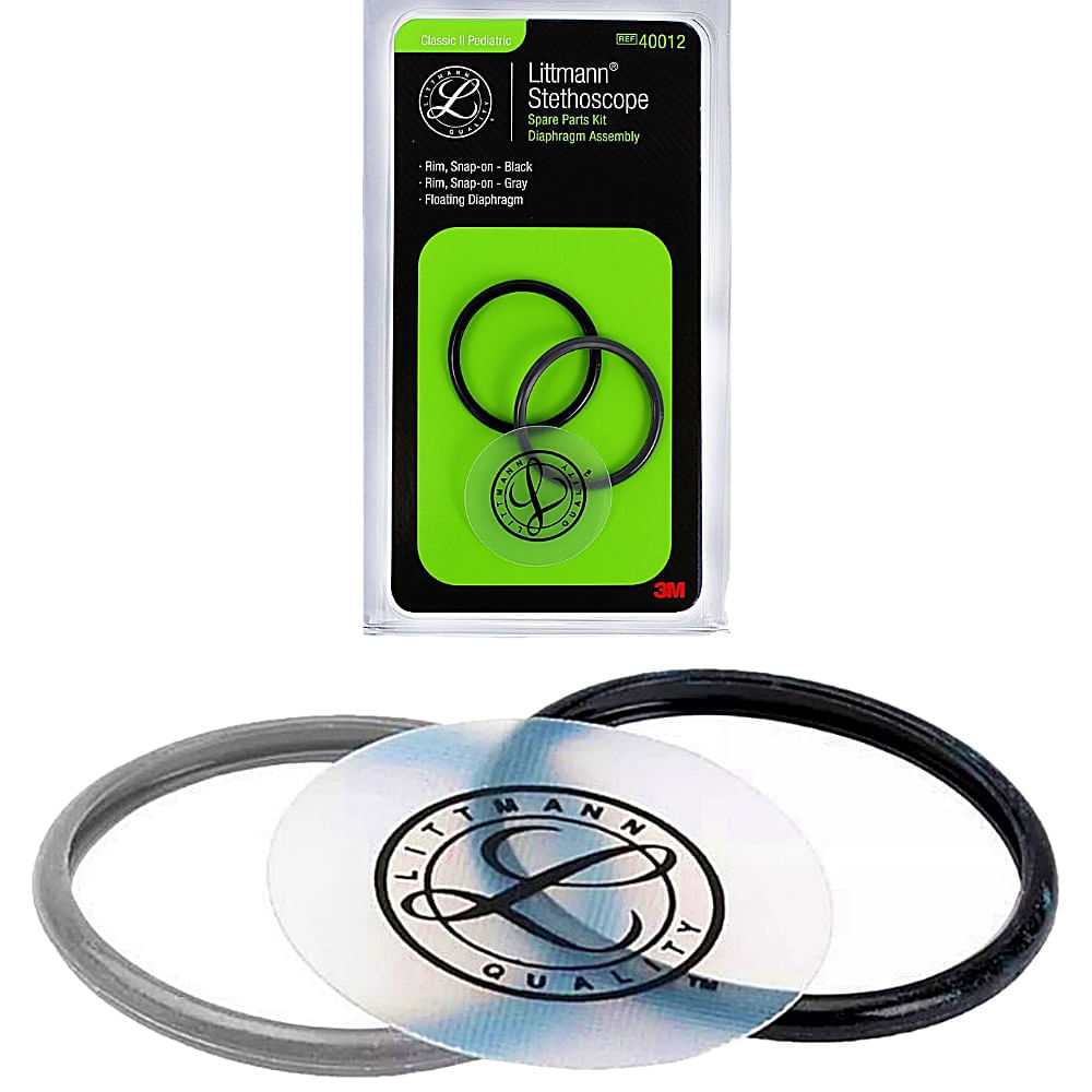 Kit Peças Reposição para Estetoscópio Classic II Pediátrico 40012 Preto e Cinza