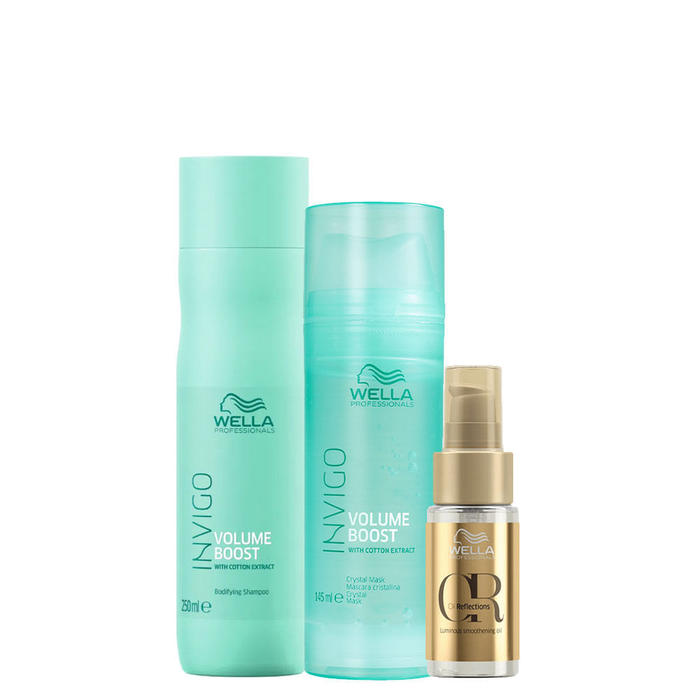 Kit Wella Professionals Invigo Volume Boost  Shampoo 250 ml + Máscara 145 ml +Óleo 30 ml