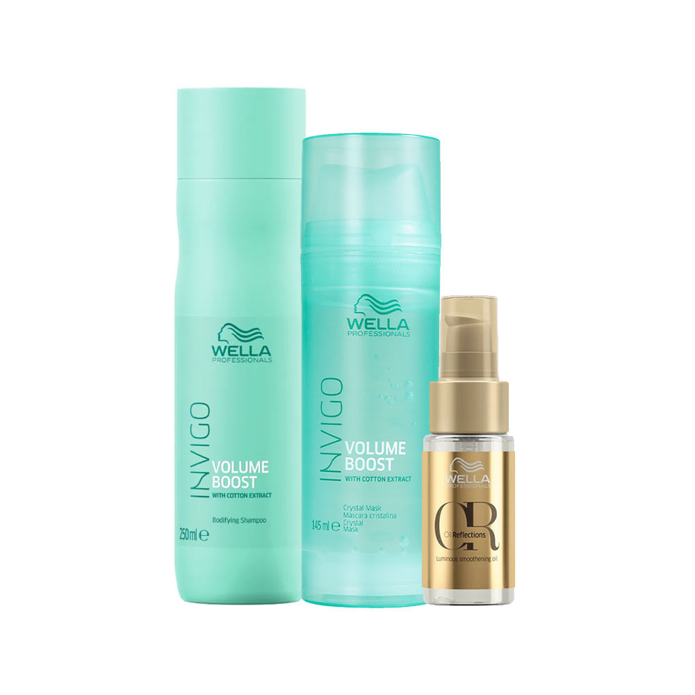 Kit Wella Professionals Invigo Volume Boost  Shampoo 250 ml + Máscara 145 ml +Óleo 30 ml
