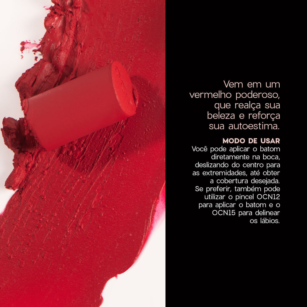 Kit Batom Vermelho + Caneta Delineadora Océane Edition (2 Produtos)
