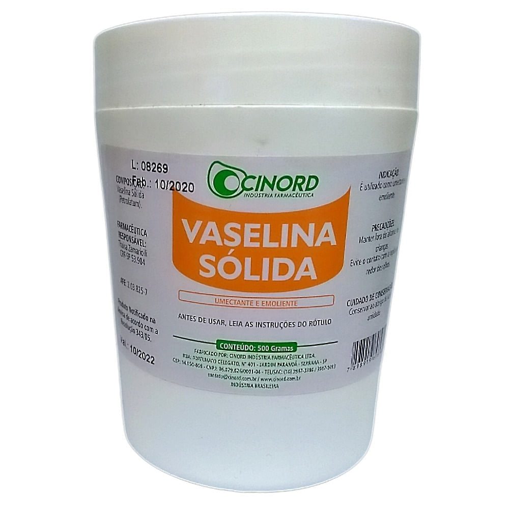 Vaselina Sólida Cinord 500g Unidade