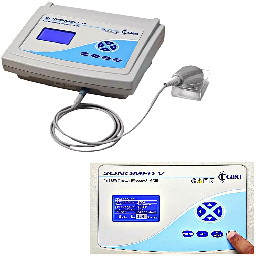 Ultrassom para Fisioterapia Digital 1 e 3mhz Sonomed V