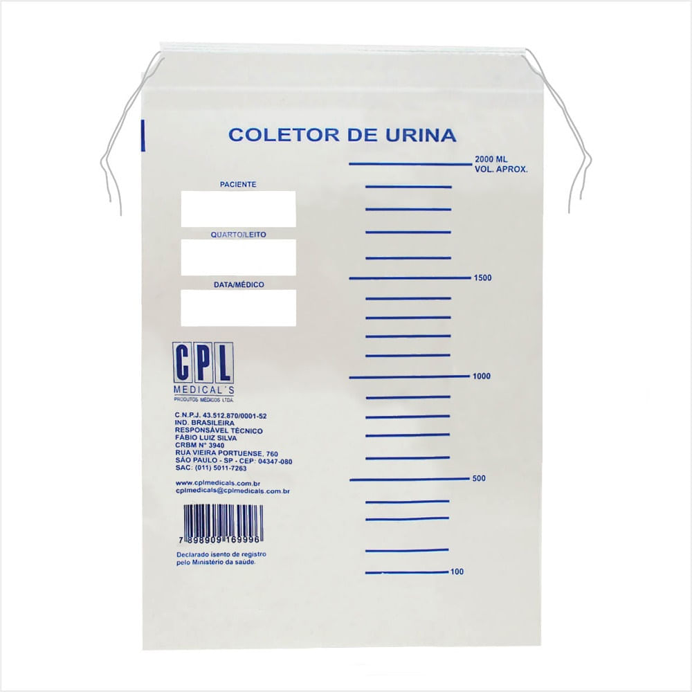 Coletor De Urina Cpl Adulto 2000ml - Unidade