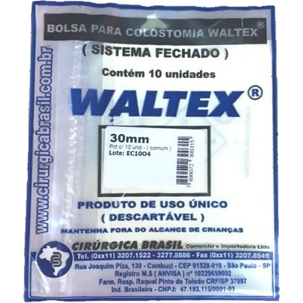 Bolsa Colostomia Waltex 30mm - 10 Unidades