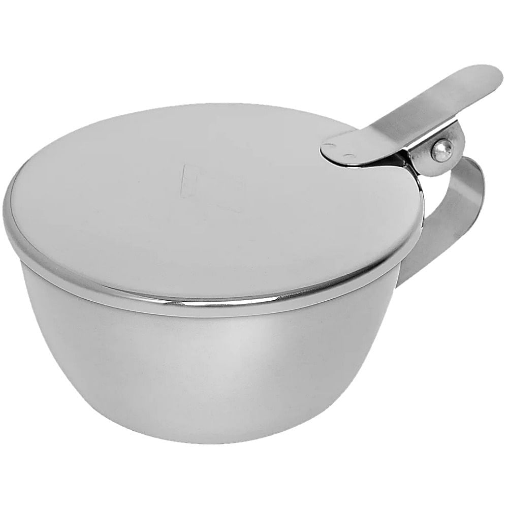 Escarradeira Inox Com Tampa 9x5cm - Unidade