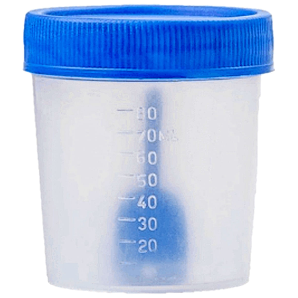 Coletor Fezes Urina Tampa De Rosca Azul 50ml - Unidade