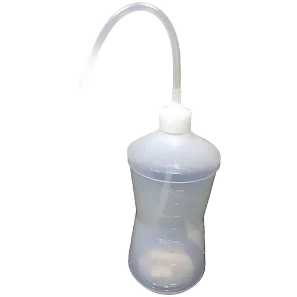 Almotolia Plástica Transparente Curvo 500ml - Unidade