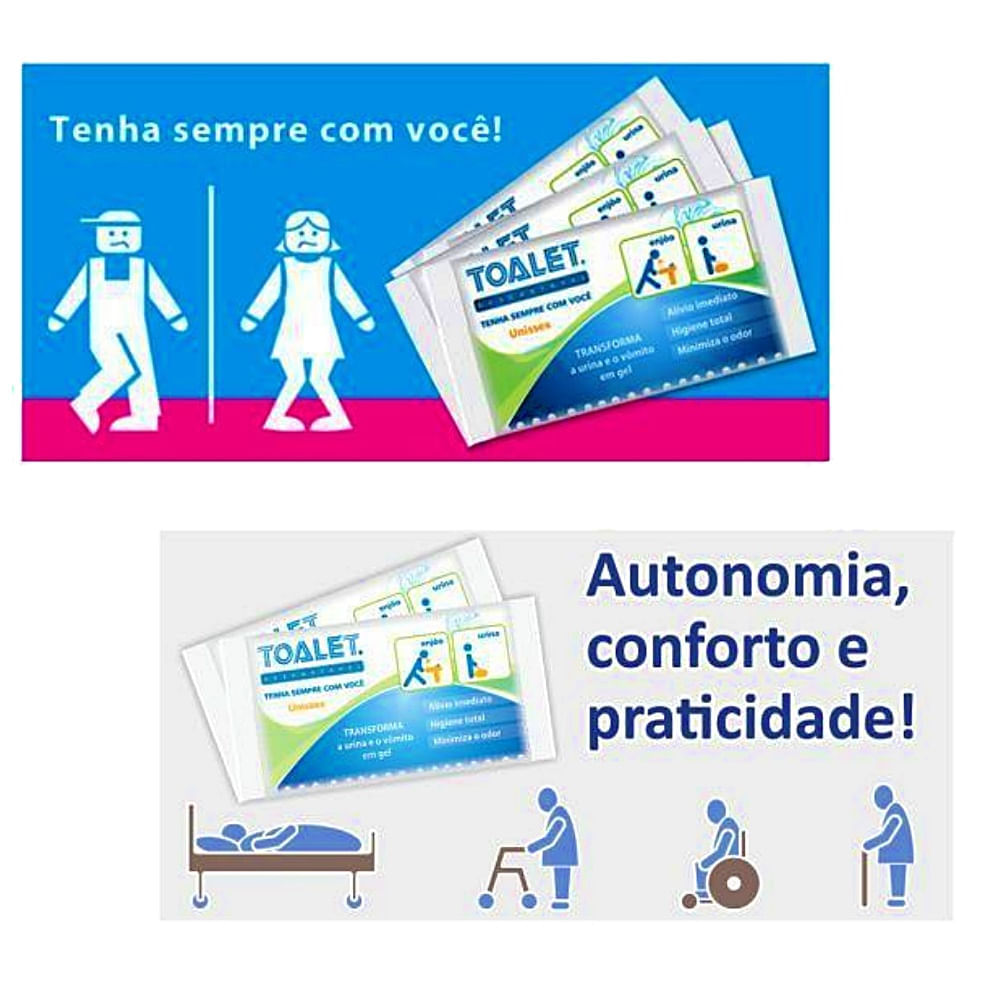 Toalet Descartável Bolsa Coletora Urina e Vomito - unidade