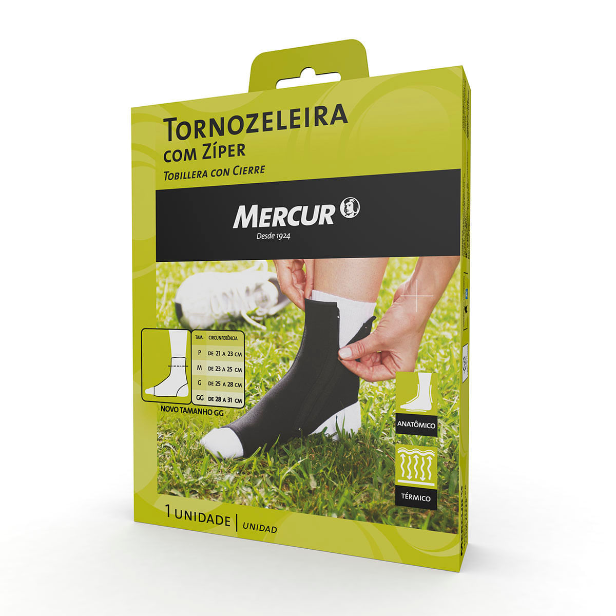 Tornozeleira com Zíper Mercur Bilateral Tam GG - unidade