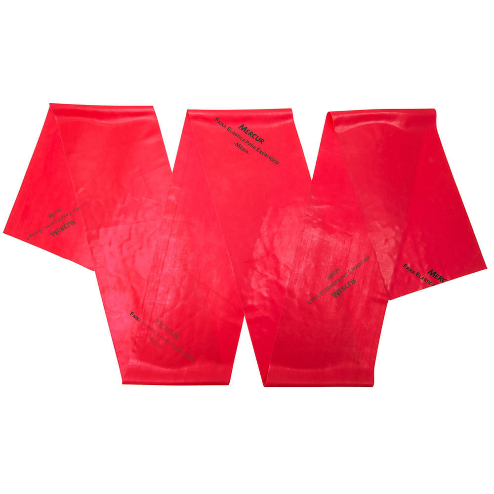 Faixa Elástica Para Exercícios Mercur Vermelho Média - Metro
