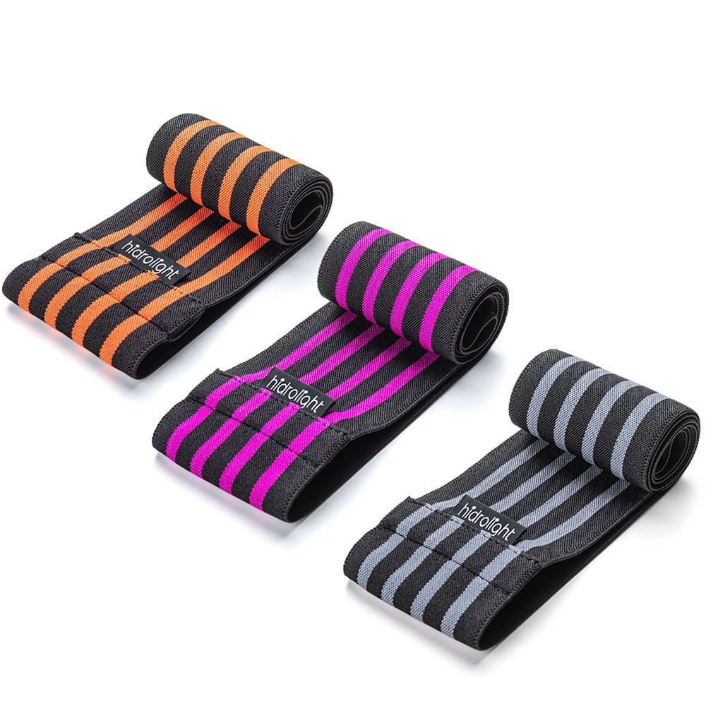 Kit De Faixas Elásticas Hidrolight Fl64 Hip Band Pro 3 Peças
