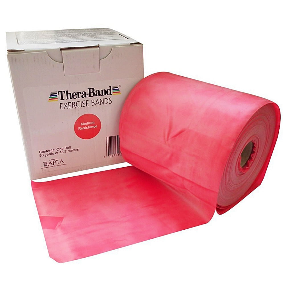 Faixa Elástica Para Exercícios Theraband Vermelho Média - Metro