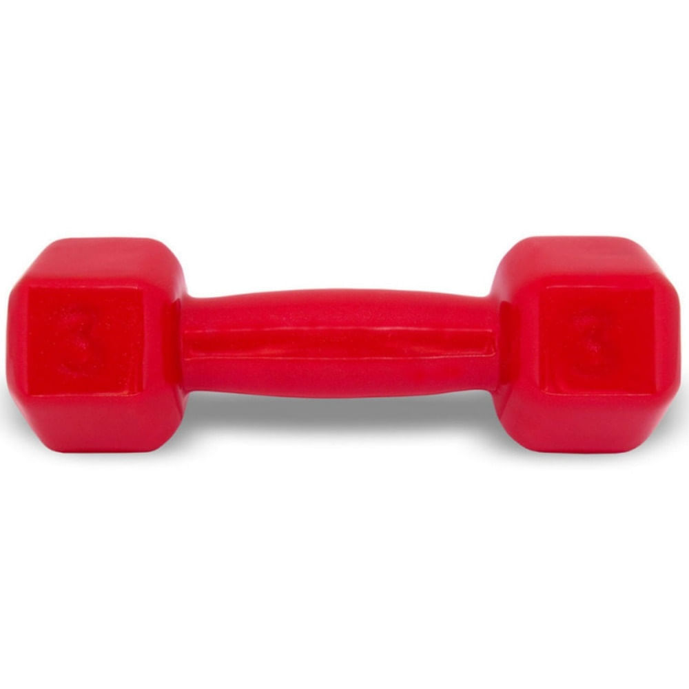 Halter Acte Sports 3kg Emborrachado Sextavado Vermelho - unidade