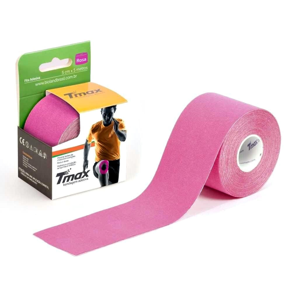 Bandagem Elástica Kinesio Tmax Rosa 5cmx5m - Unidade