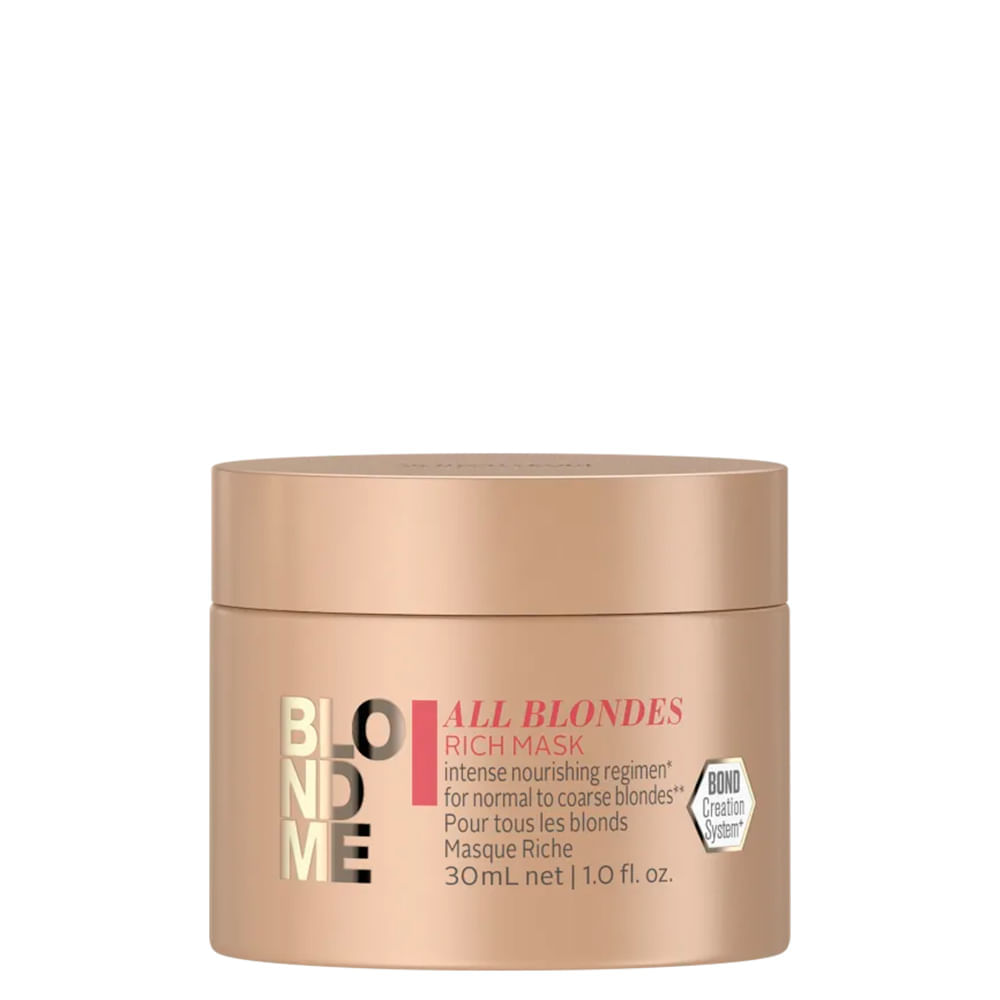 Máscara de Recosntrução Schwarzkopf Professional Blondme All Blondes Rich 30 ml