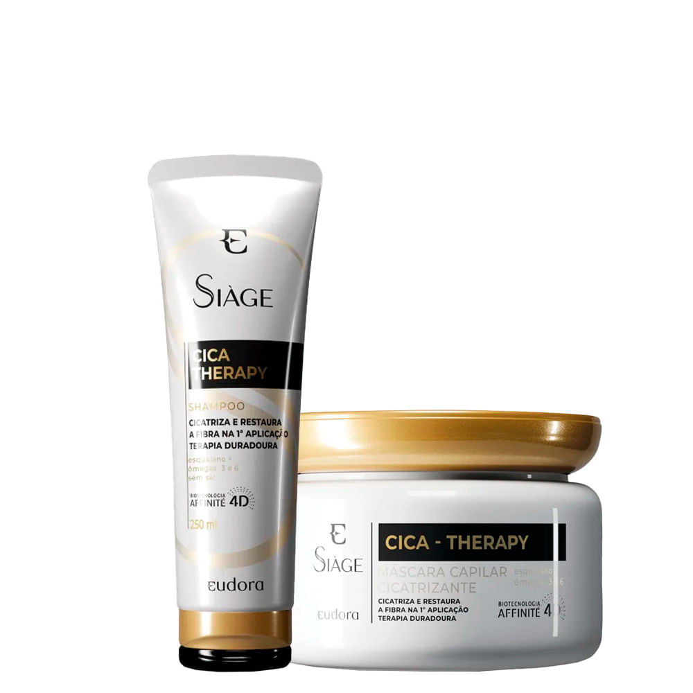 Kit Eudora Siáge Cica Therapy - Shampoo 250 ml + Máscara Cicatrizante 250 ml