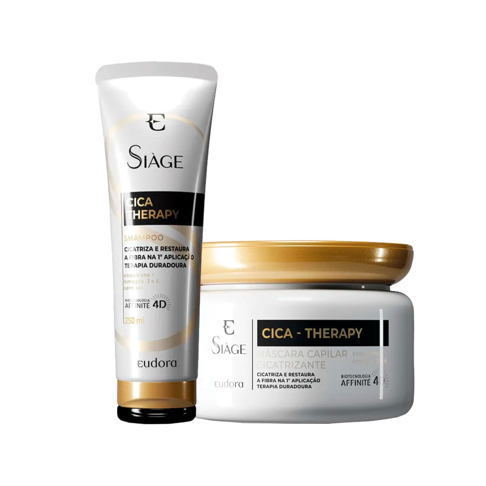 Kit Eudora Siáge Cica Therapy - Shampoo 250 ml + Máscara Cicatrizante 250 ml