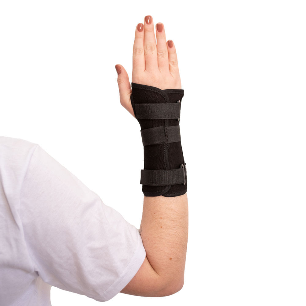 Órtese Curta Com Tala Para Punho Mercur - Preta - Mão Direita - Tamanho M - Unidade