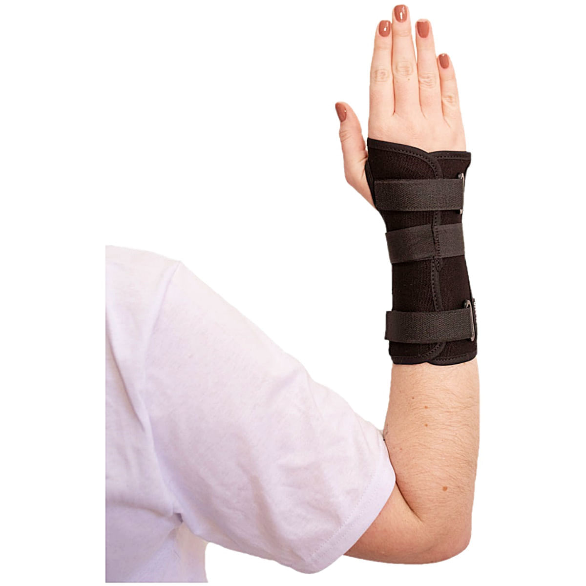 Órtese Curta Com Tala Para Punho Mercur - Preta - Mão Direita - Tamanho G - Unidade