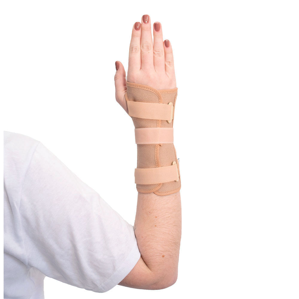 Órtese Curta Com Tala Para Punho Mercur - Bege - Mão Direita - Tamanho G - Unidade