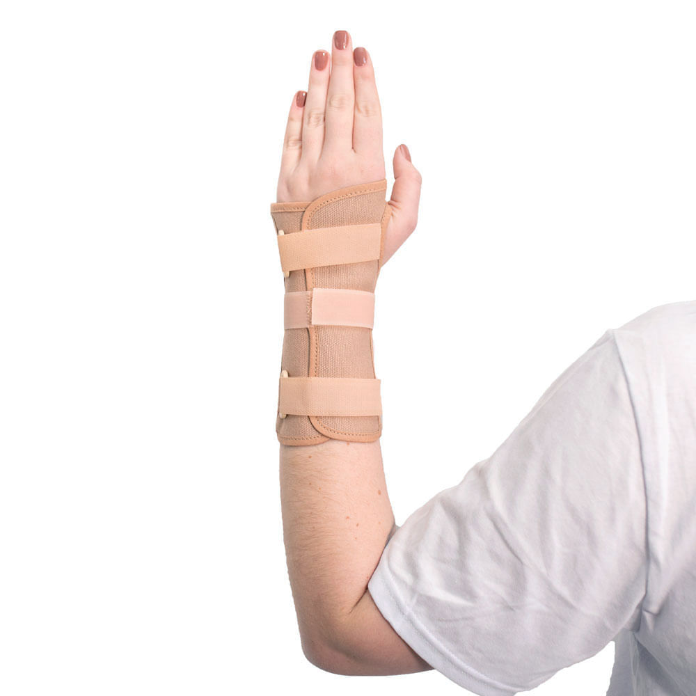 Órtese Curta Com Tala Para Punho Mercur - Bege - Mão Esquerda - Tamanho G - Unidade