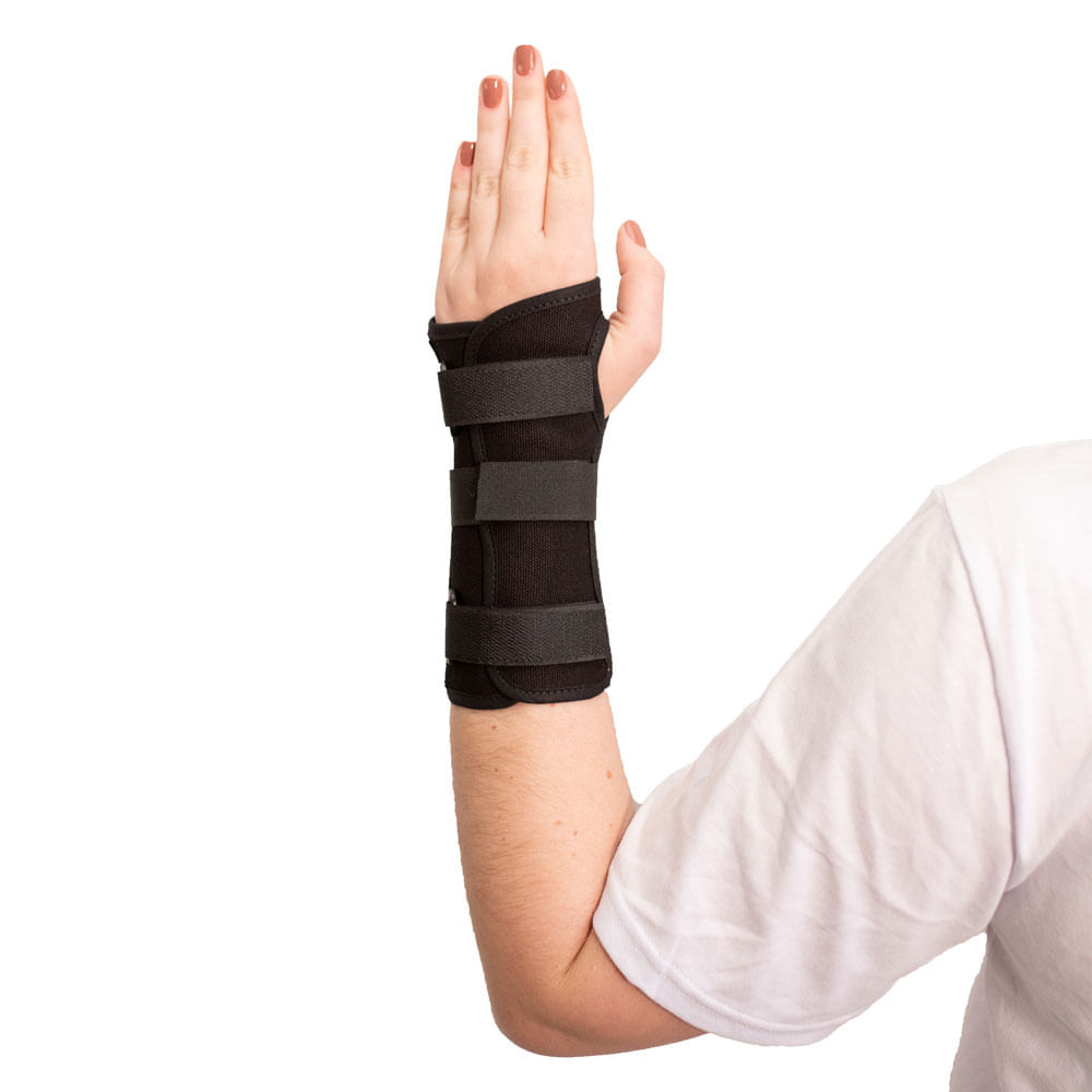 Órtese Curta Com Tala Para Punho Mercur - Preta - Mão Esquerda - Tamanho G - Unidade