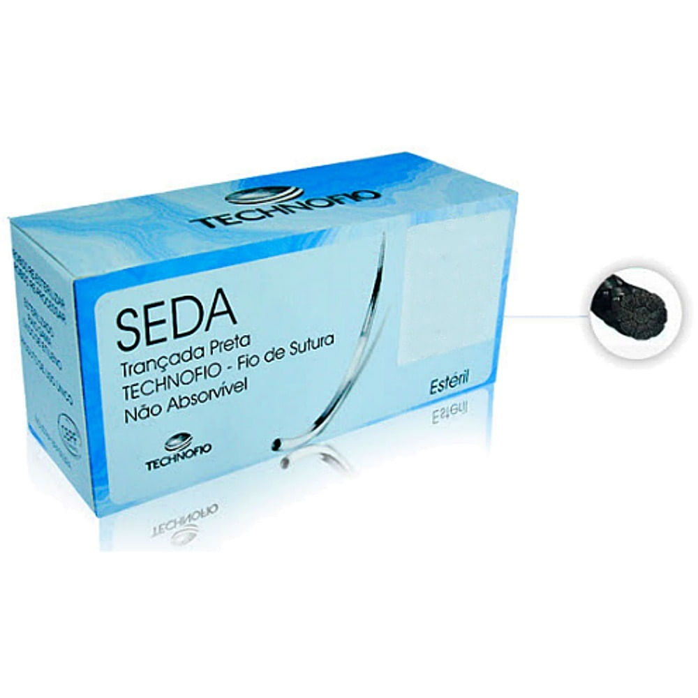 Fio Sutura Technofio Seda 3-0 Ag 1,7cm 3/8 - Unidade
