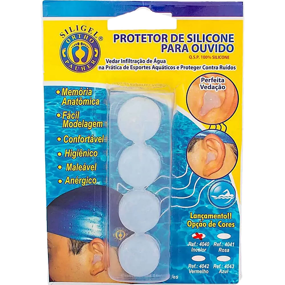 Protetor Para Ouvidos De Silicone Incolor - 04 Unidades
