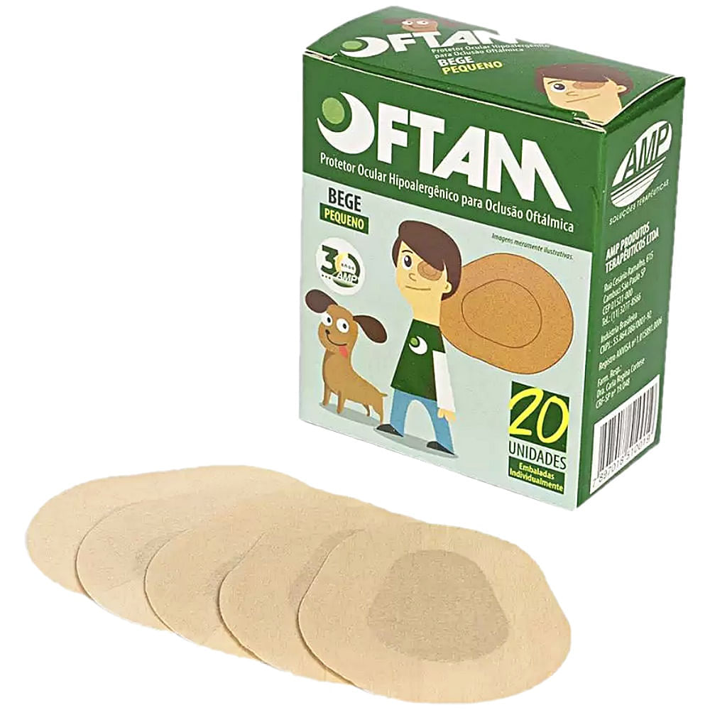 Protetor Ocular Oftam Bege Tam P - 20 Unidades