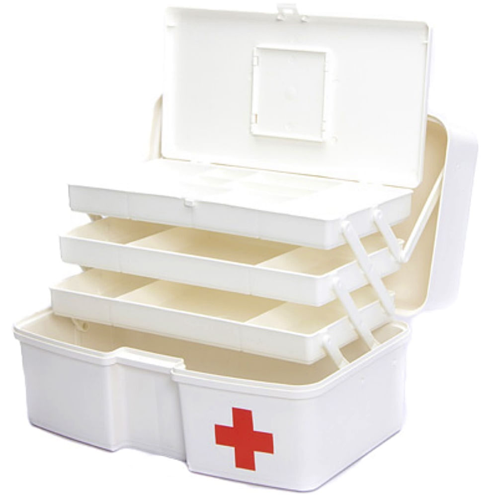 Maleta Sos 3 Estojos Bandejas Articulada Com Divisórias Branca - Unidade