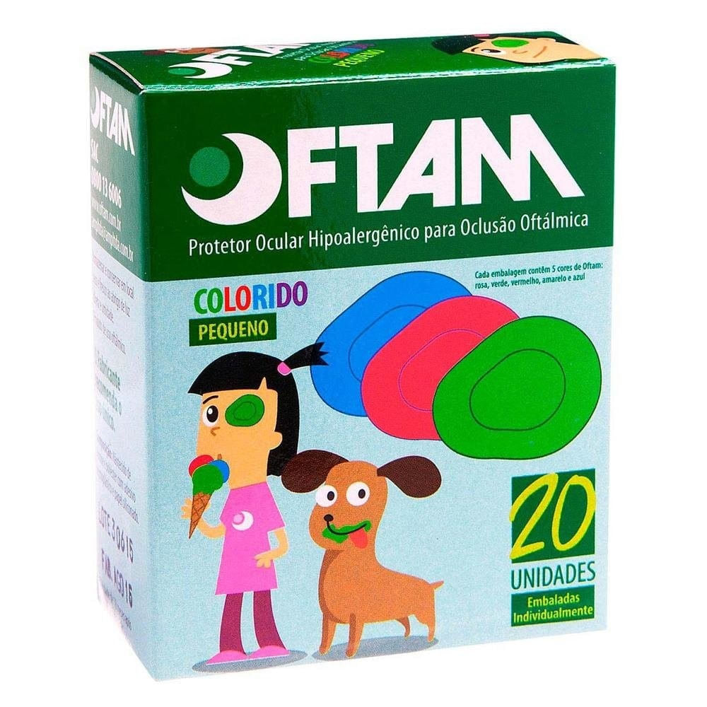Protetor Ocular Oftam Colorido Tam P - 20 Unidades
