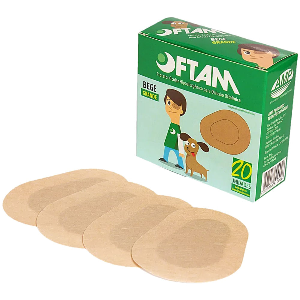 Protetor Ocular Oftam Bege Tam G - 20 Unidades