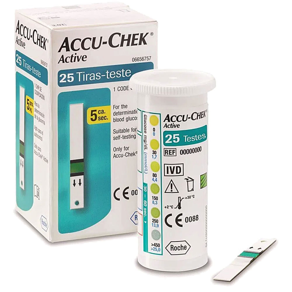 Tiras Reagentes Accu-chek Active Roche - 25 Tiras