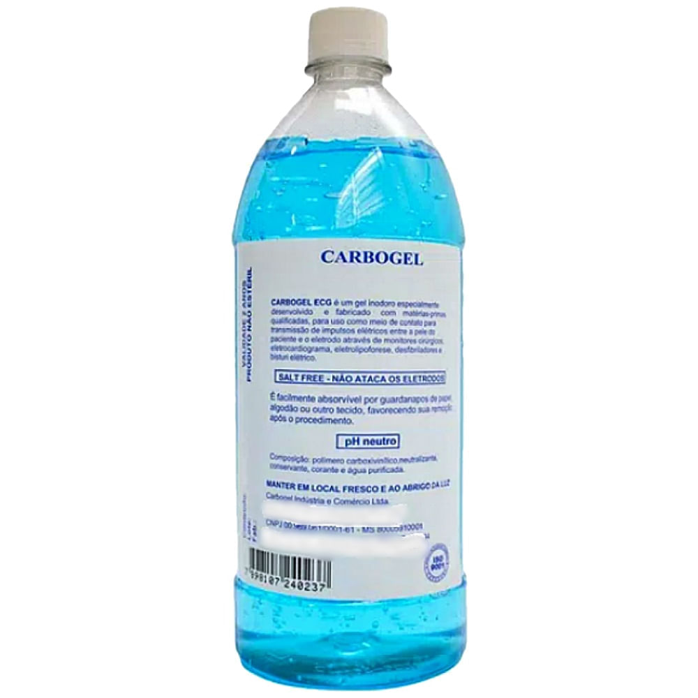 Gel Para Ecg Carbogel Azul 1 Litro - Unidade