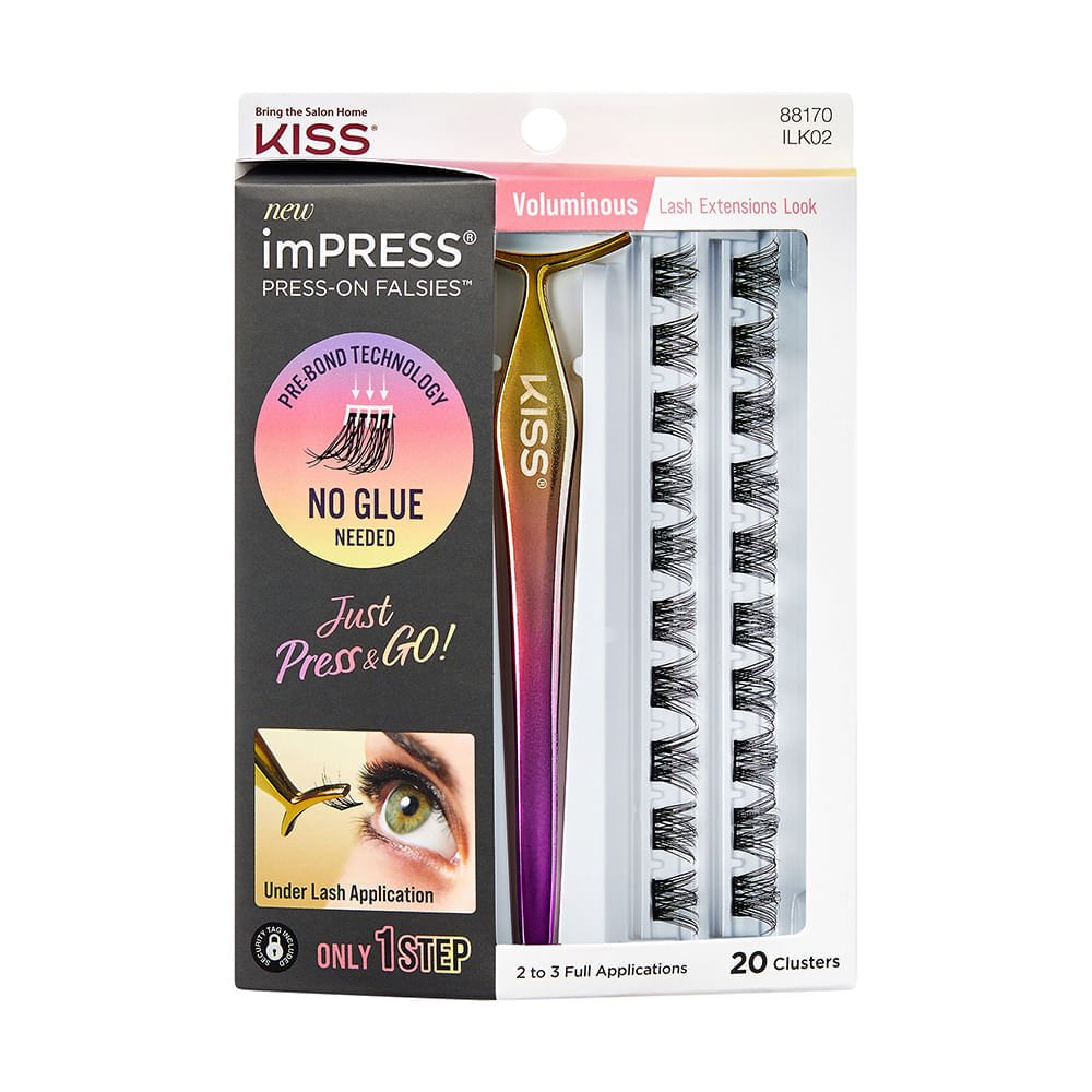 Cílios Postiços Impress Press-on Falsies Voluminous Kiss New York Impress Voluminous Impress Voluminous