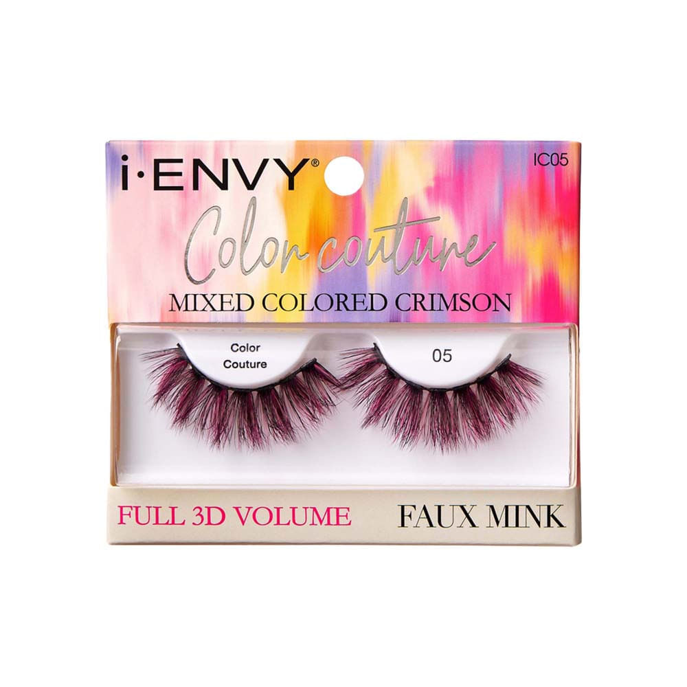 Cílios Postiços I-envy Color Couture Faux Mink Mixed Colored Crimson Kiss New York Preto E Rosa Preto E Rosa