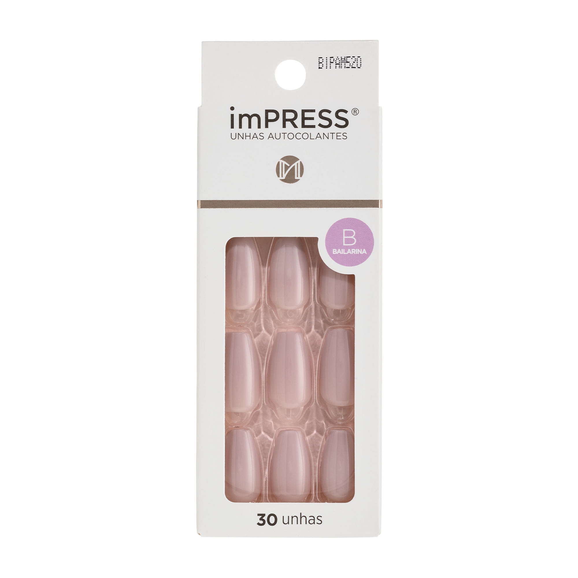 Unha Postiça Autocolante imPress Bailarina Chic Kiss New York imPress Chic imPress Chic