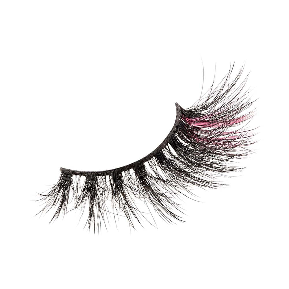 Cílios Postiços i-ENVY Color Couture Faux Mink Tint Colored Pink Kiss New York Preto e rosa Preto e rosa