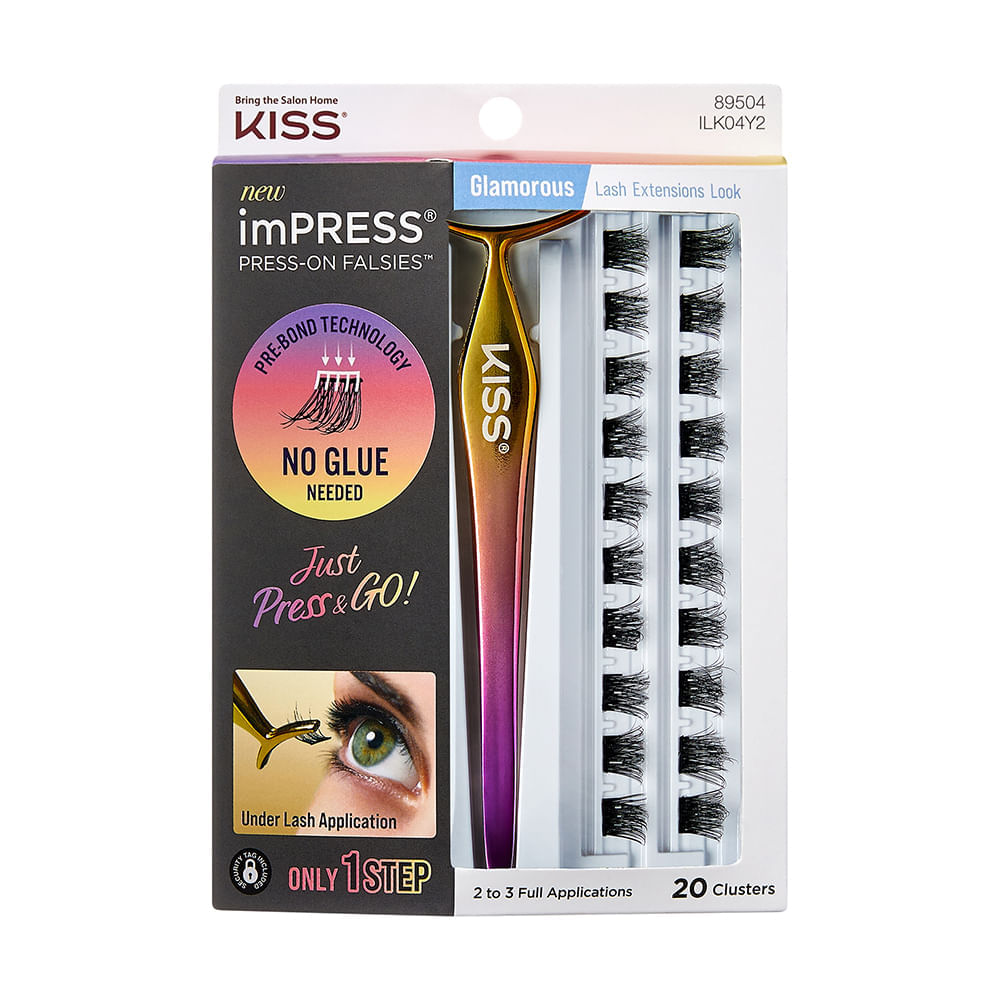 Cílios Postiços ImPRESS Press-on Falsies Glamorous Kiss New York ImPRESS Glamorous ImPRESS Glamorous