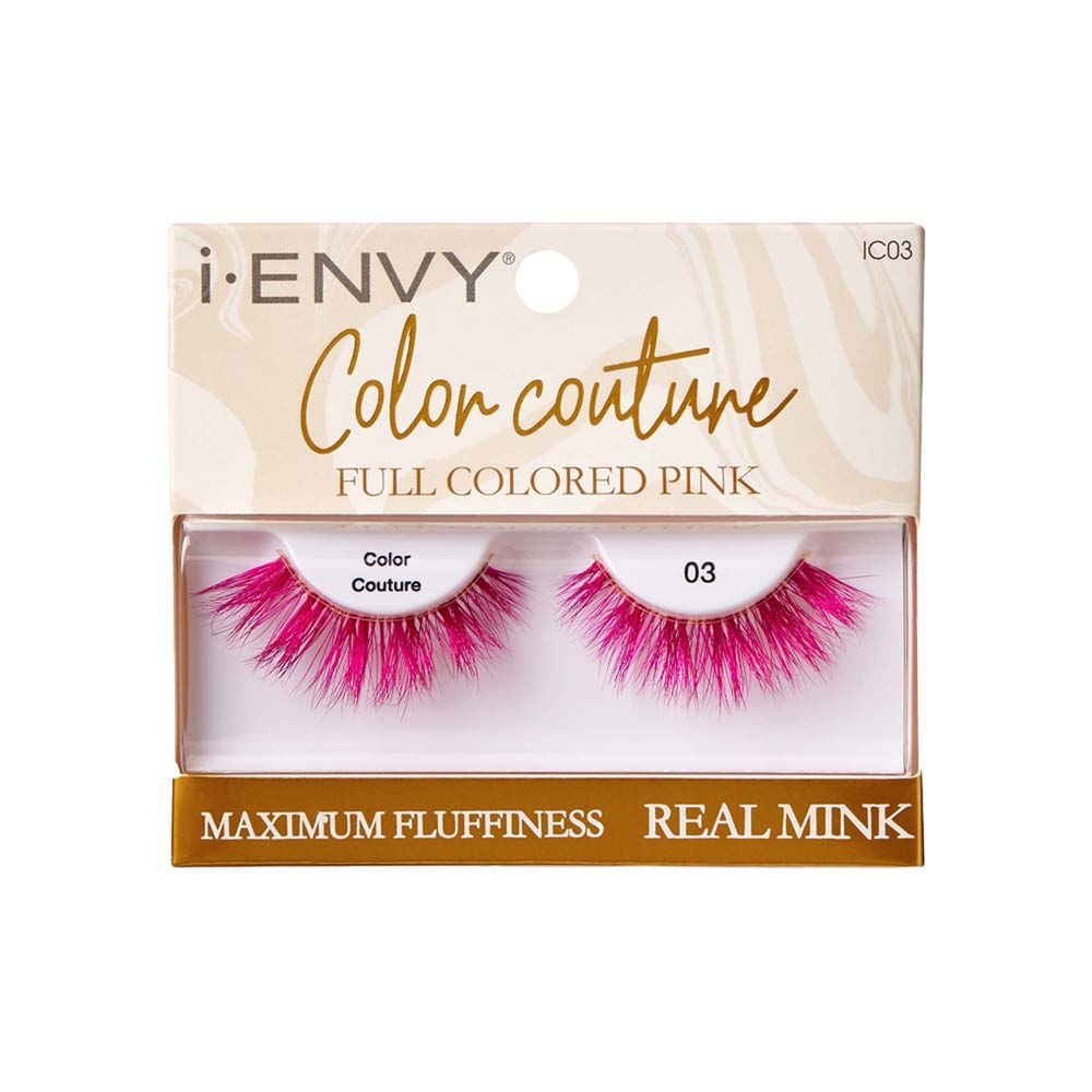 Cílios Postiços i-ENVY Color Couture Real Mink Full Colored Pink Kiss New York Rosa Rosa
