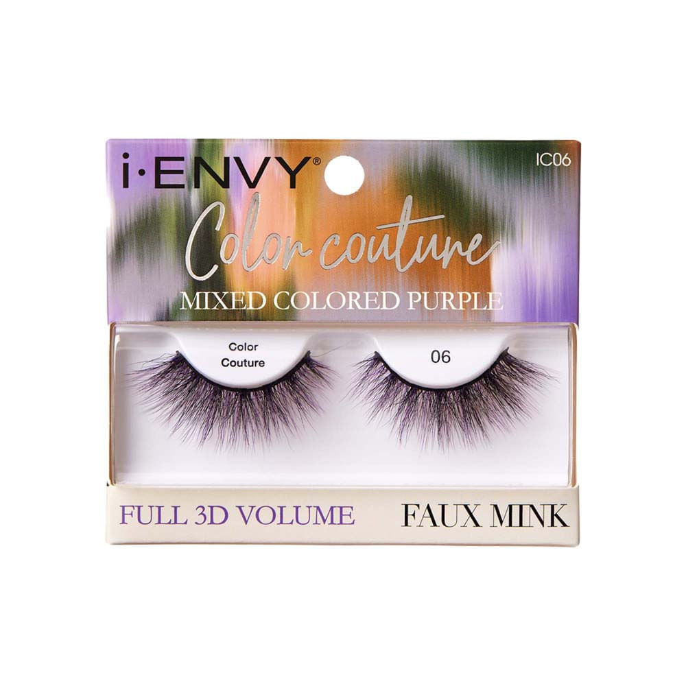 Cílios Postiços I-envy Color Couture Faux Mink Mixed Colored Purple Kiss New York Lilás Lilás