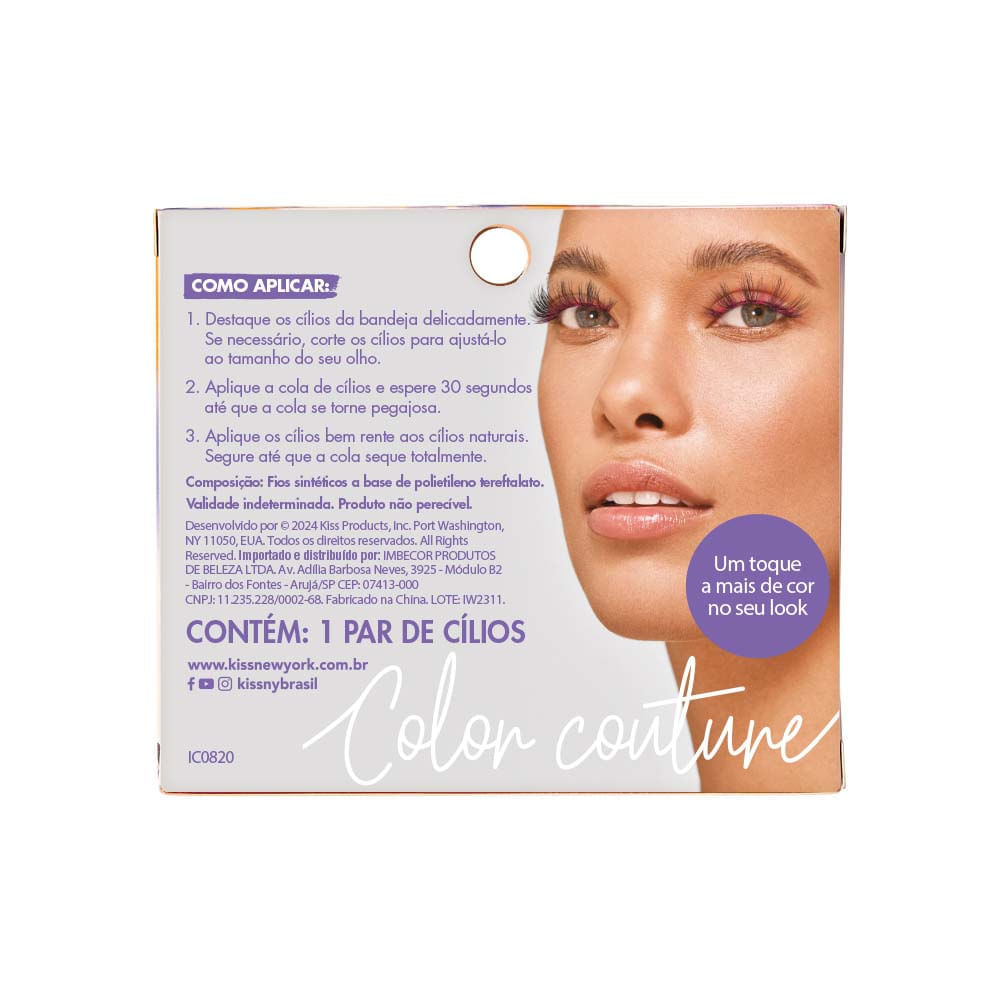 Cílios Postiços i-ENVY Color Couture Faux Mink Mixed Colored Purple Kiss New York Lilás Lilás