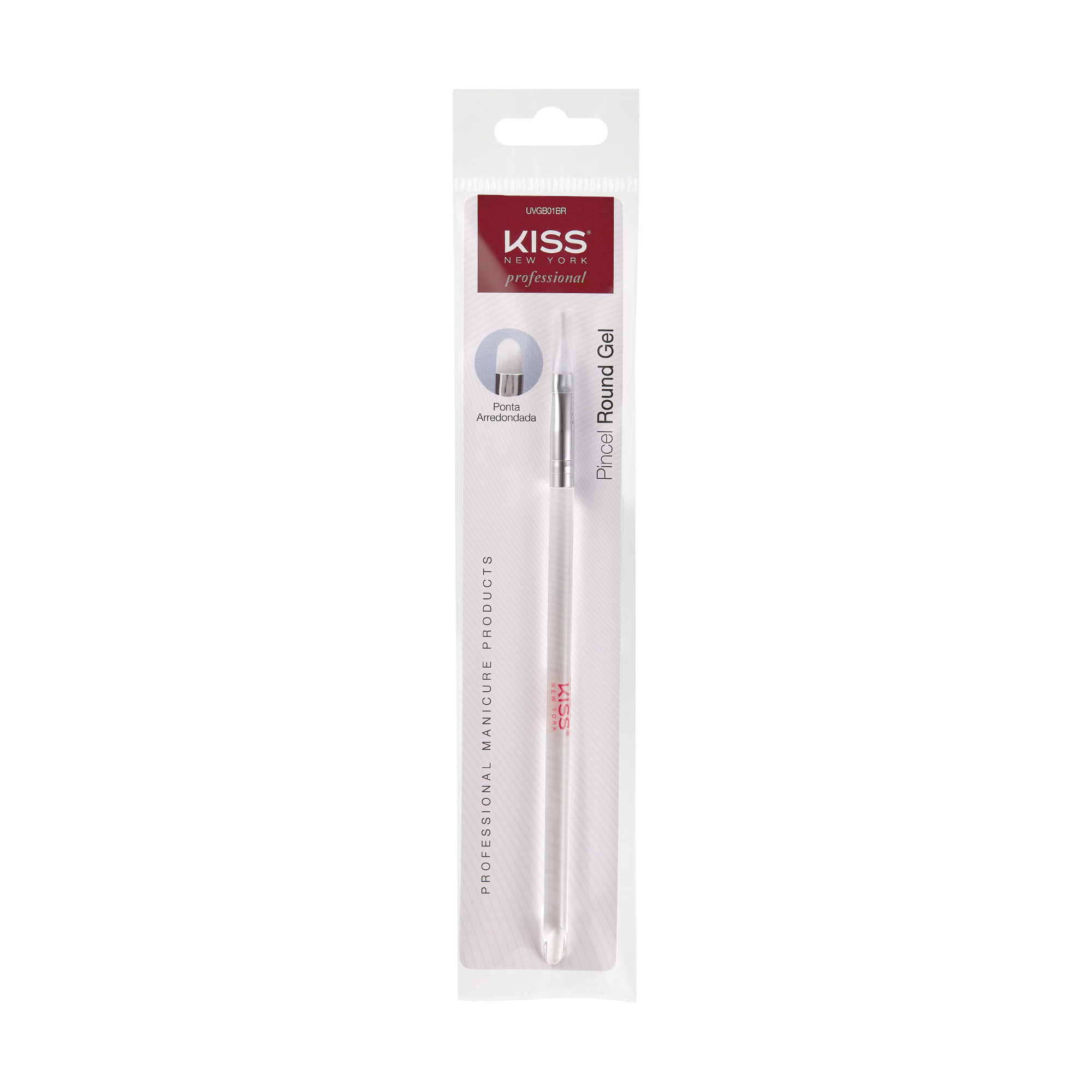 Pincel para Unhas de Gel Round Gel Kiss New York Única Única