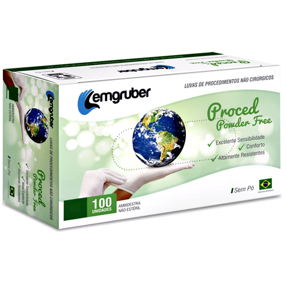 Luva Procedimentos Powder Free Sem Pó Tam Pp - 100 Luvas