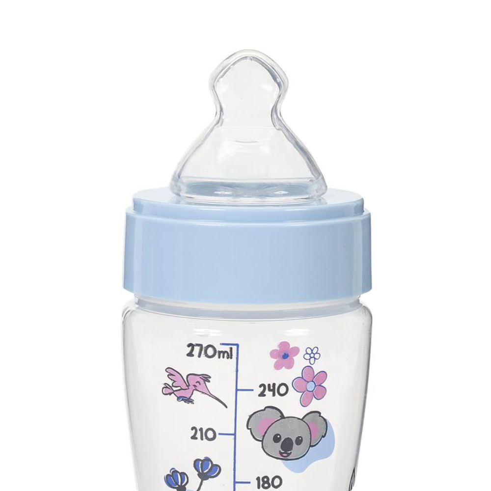 Mamadeira Primeiros Passos Bico Macio Azul Coala 240ml