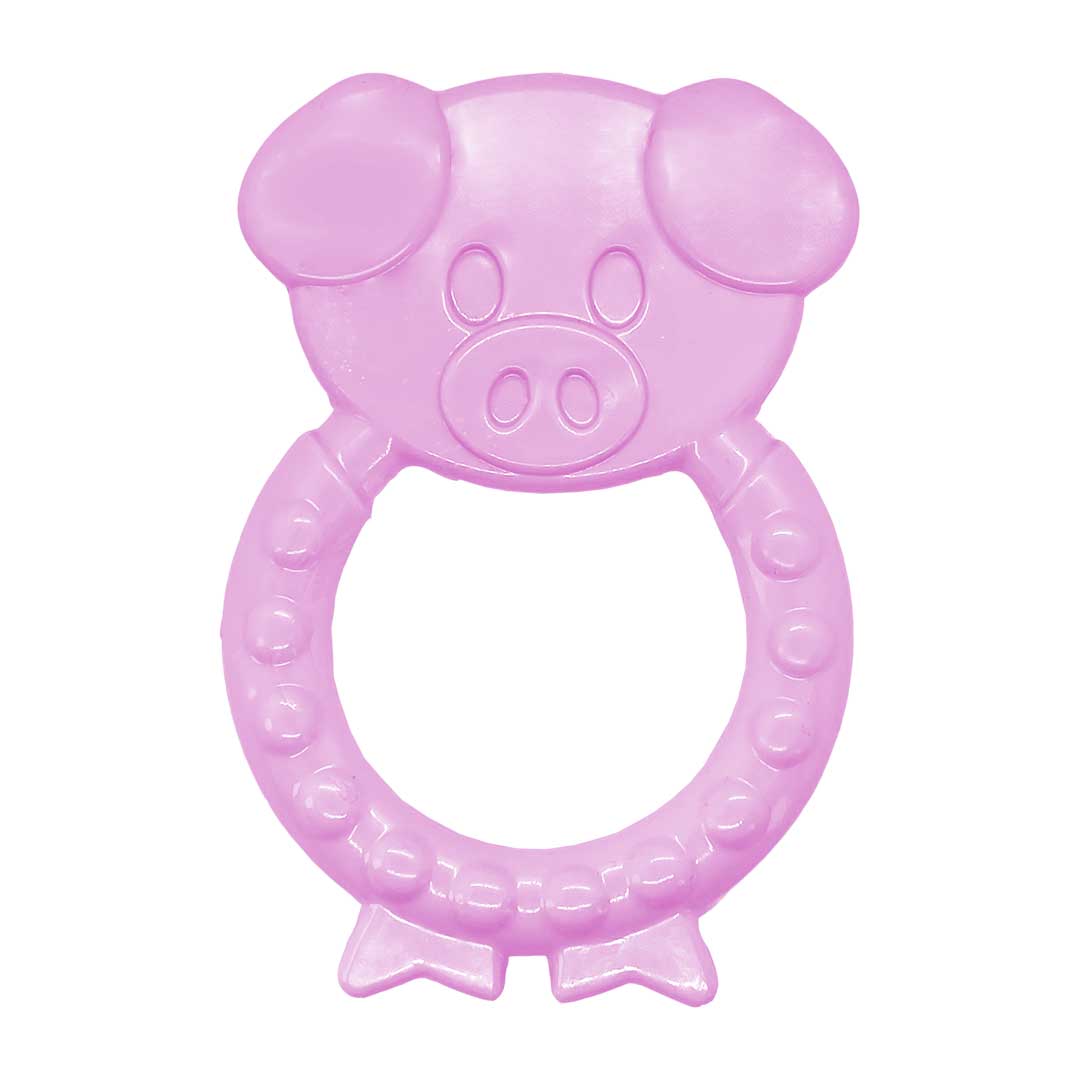 Mordedor Para Bebe Macio Flexível Rosa Menina