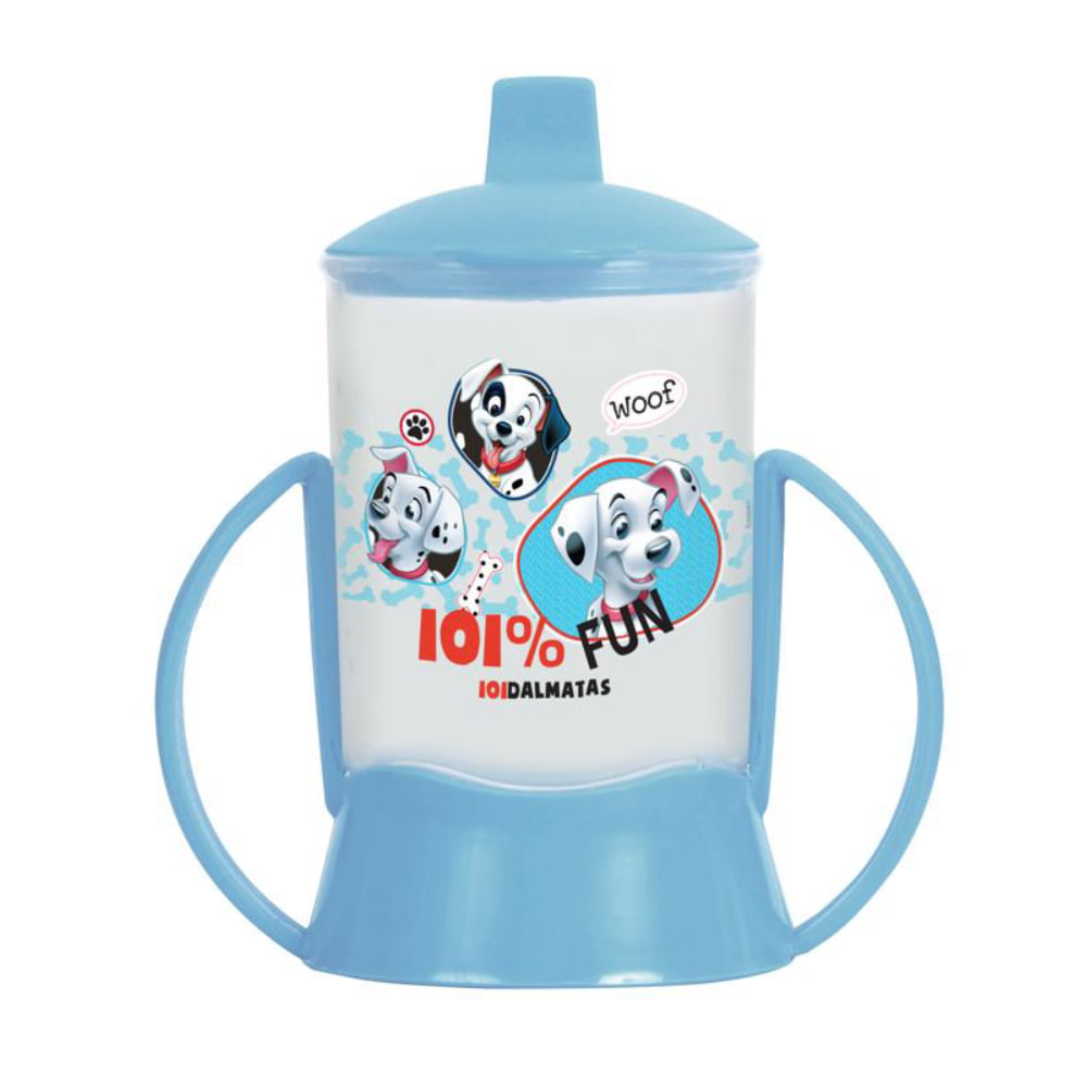 Copo De Transição Infantil Com Tampa e Alça 101 Dalmatas 200ml